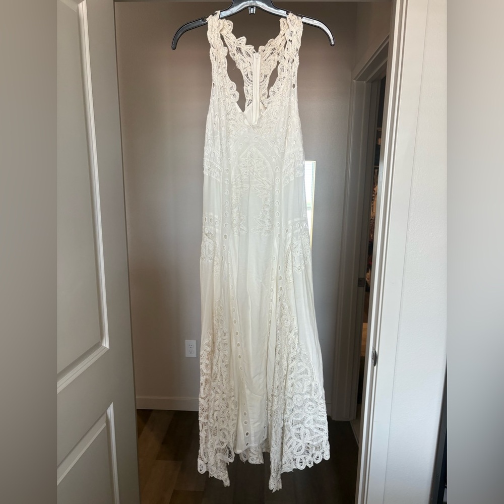 Anthropologie Elegant White Lace Dress
